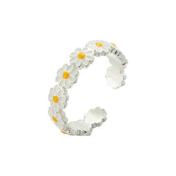 Daisy Flowers Exquisite Enamel Sunflower Open Rings - LaVie Jewelery