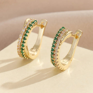 Trendy Crystal Black And White Zircon Earrings - LaVie Jewelery