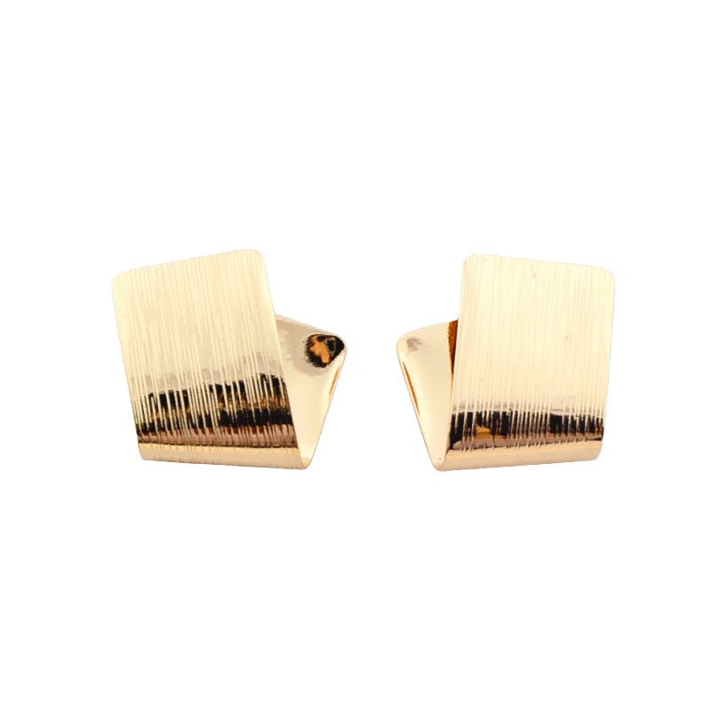 Stylish Small Stud Earrings with Folded Design - LaVie Jewelry