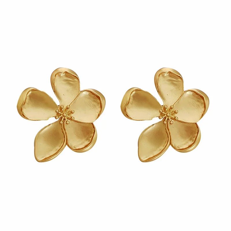 European & American Style Metal Flower Stud Earrings - LaVie Jewelery