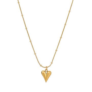 Stainless Steel Heart Pendant Chain Necklace - LaVie Jewelery