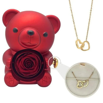 "The Symphony of Love" Rotating Rose & Custom Engraved Necklace Set - LaVie Jewelery