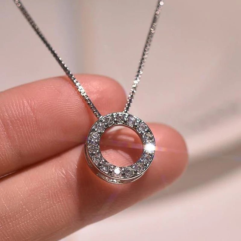 Cubic Zirconia Circle Necklace - LaVie Jewelery