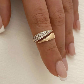 18K Gold Plated Stainless Steel Natural Stone Sun Rings - LaVie Jewelery