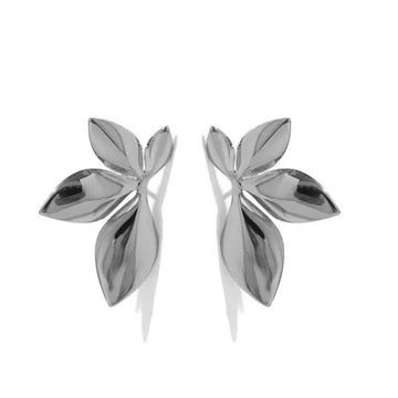 Stainless Steel Leaves Flower Stud Earrings - LaVie Jewelery