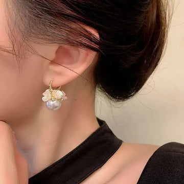 Elegant Multi - Flower Pearl Earrings - LaVie Jewelery