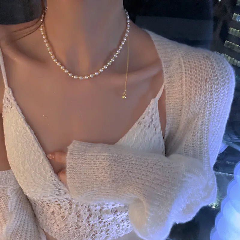Gold Color New Beads Pearl Choker Necklace - LaVie Jewelery
