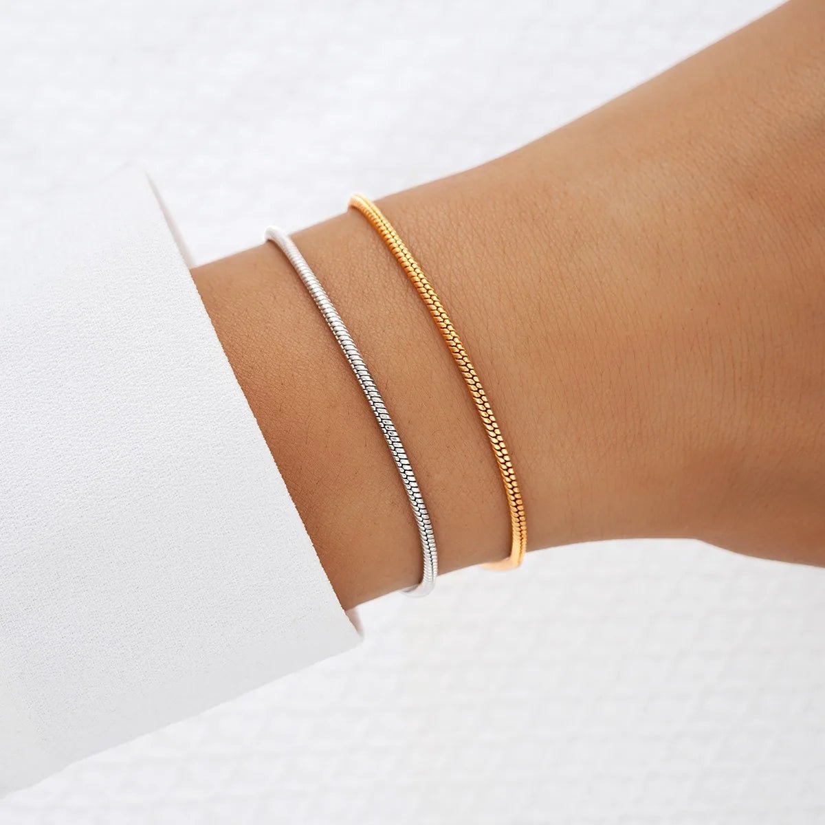Stainless Steel Round Bone Chain Bracelet - LaVie Jewelery