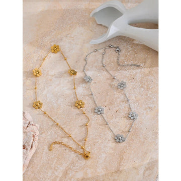 Stainless Steel Flower Chain Fashion Necklace - LaVie Jewelery