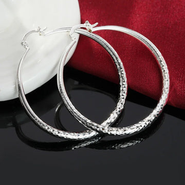 925 Sterling Silver 5CM circle hoop Earrings - LaVie Jewelery