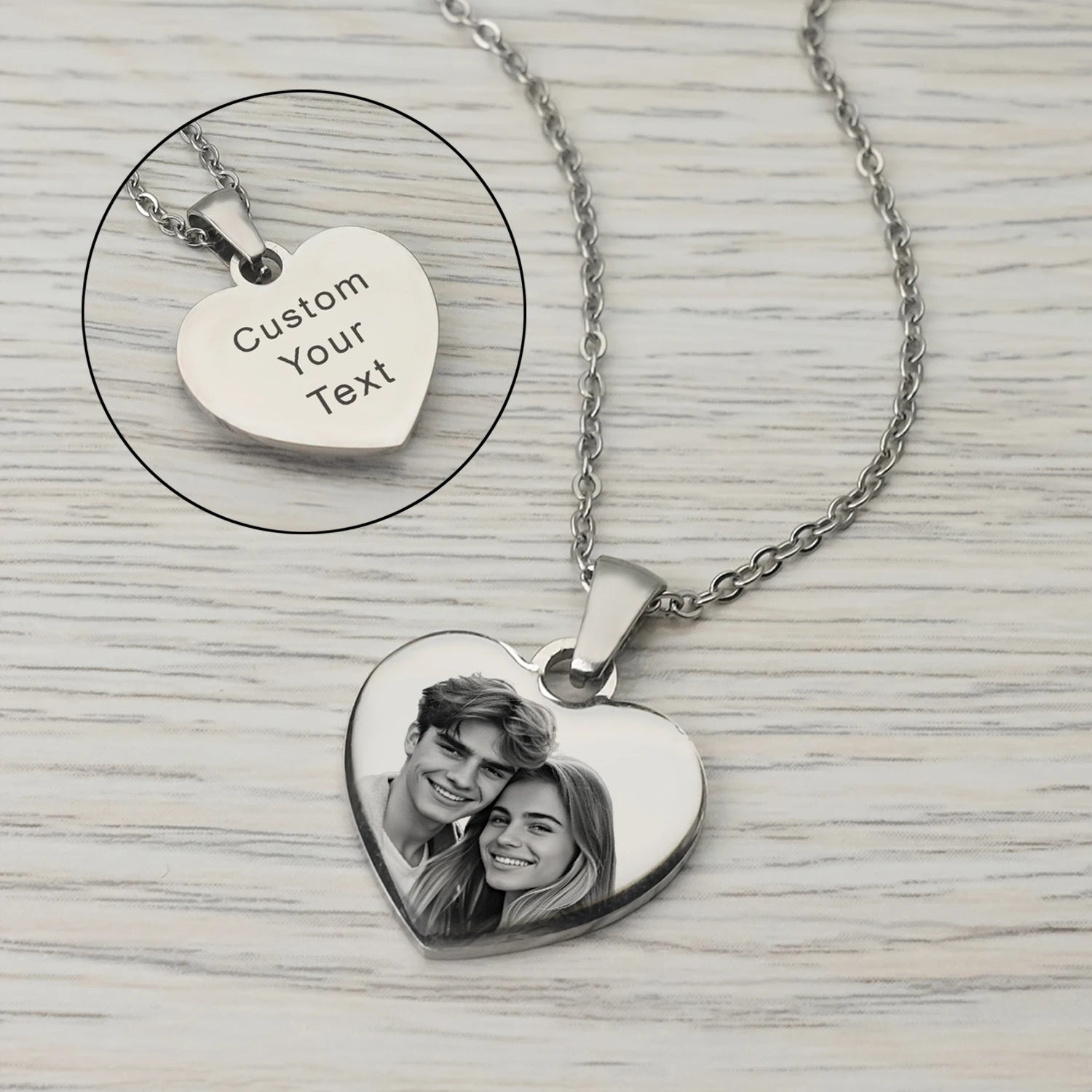 Picture Necklace Personalized for Women,Custom Photo Love Heart Projection Pendant,Customized Valentine's Day gift,gifts for mom - The LaVie Jewelry