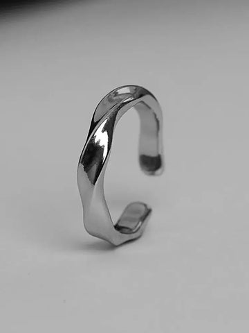 Wave Ring Silver Color Alloy Open Rings - LaVie Jewelery