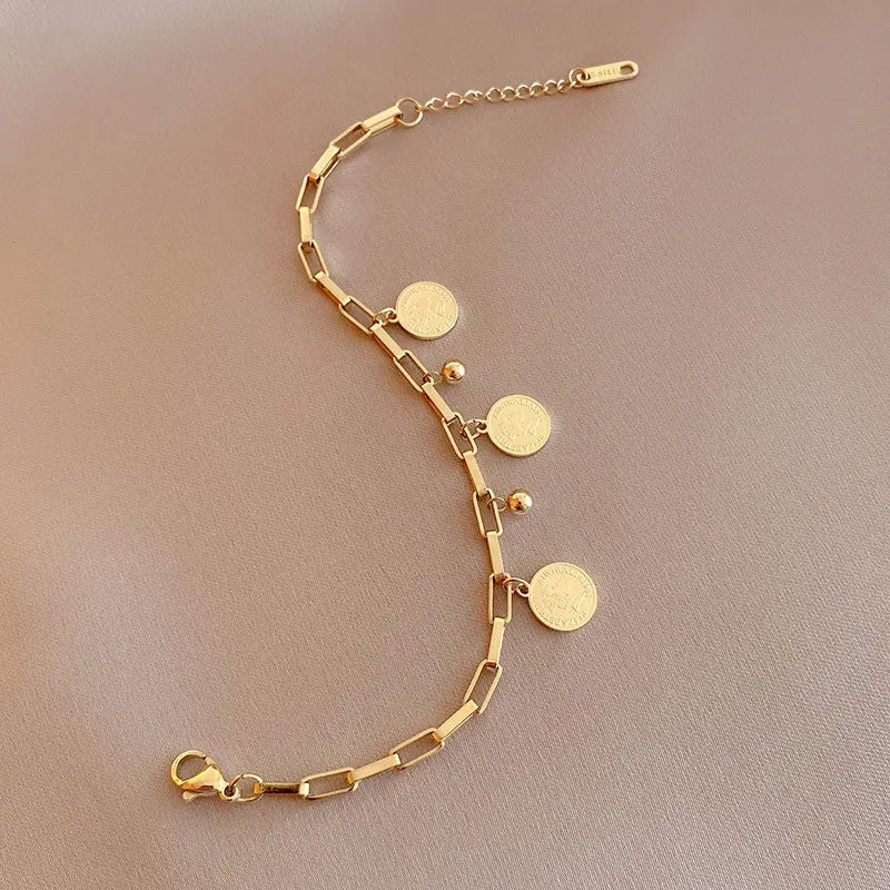 Gold Stainless Steel Pendant Bracelet - LaVie Jewelery