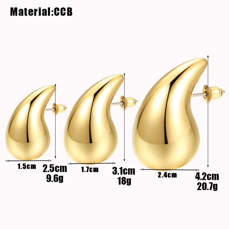Gold Plated Teardrop Stud Earrings - LaVie Jewelery