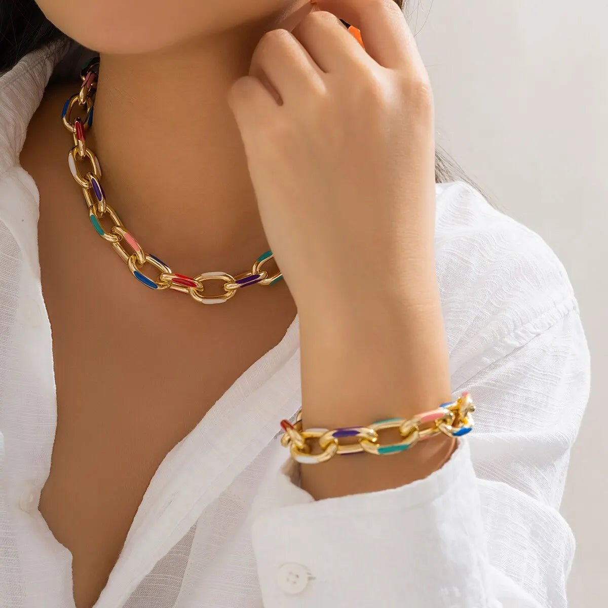 Bohemian Fashion Choker Necklace Bracelet Jewelry Set - LaVie Jewelery