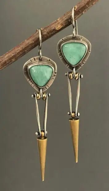 Korean Gold Color Plated Rhinestones Tulip Petal Angel Eye Hoop Earrings - LaVie Jewelery
