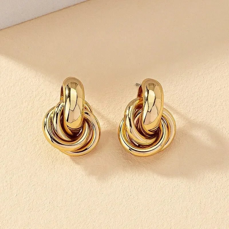 Gold SIlver Color Knot Hoop Earrings - LaVie Jewelery