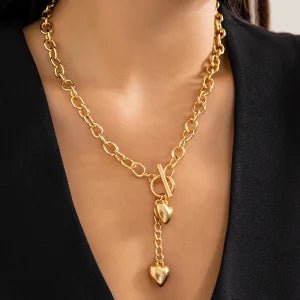 Stainless Steel Heart Pendant Choker Necklace - LaVie Jewelery