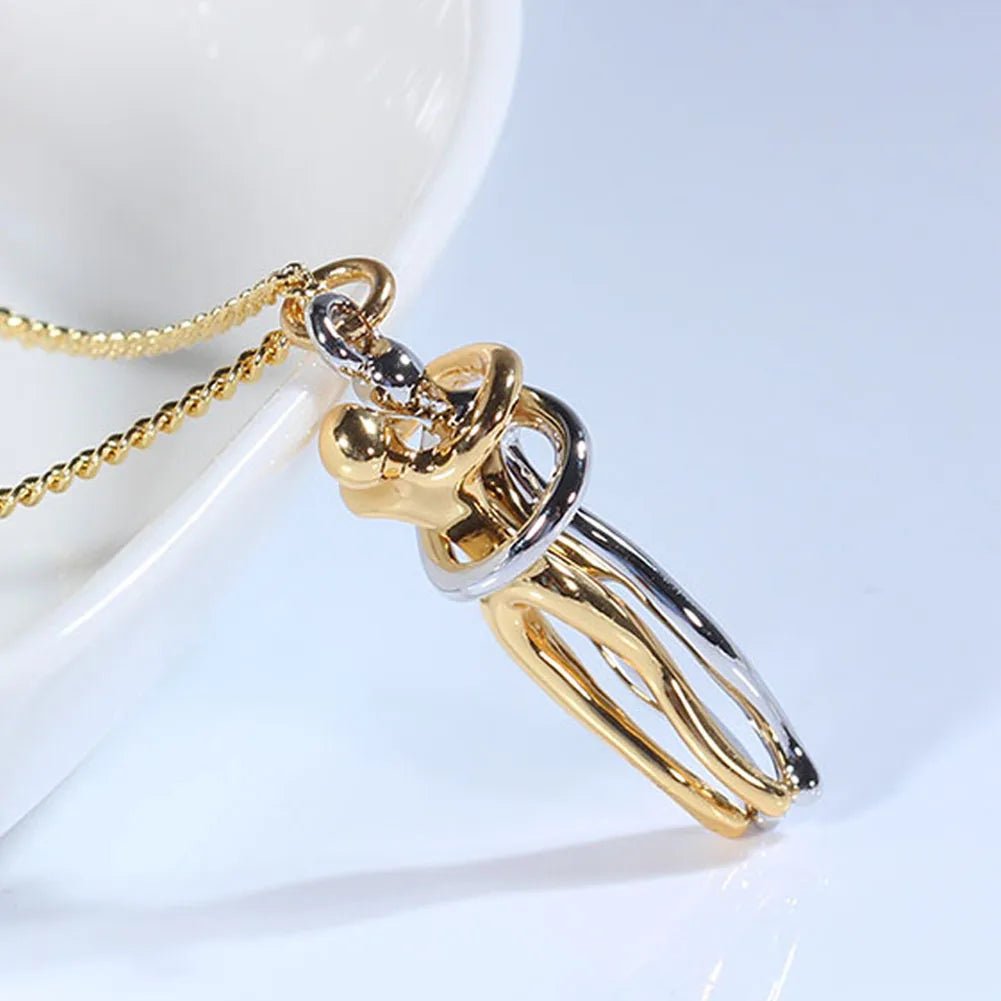 "The Eternal Embrace" Hugging Couple Necklace - The LaVie Jewelry