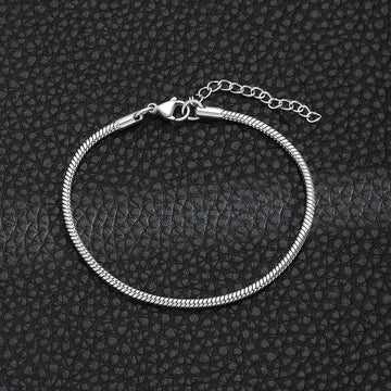 Stainless Steel Round Bone Chain Bracelet - LaVie Jewelery