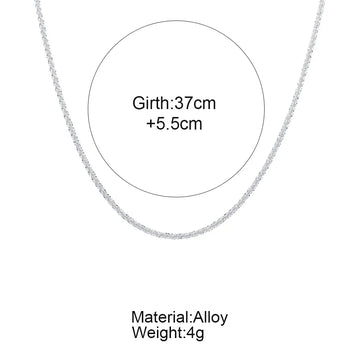 Silver Color Sparkling Clavicle Chain Choker Necklace - LaVie Jewelery