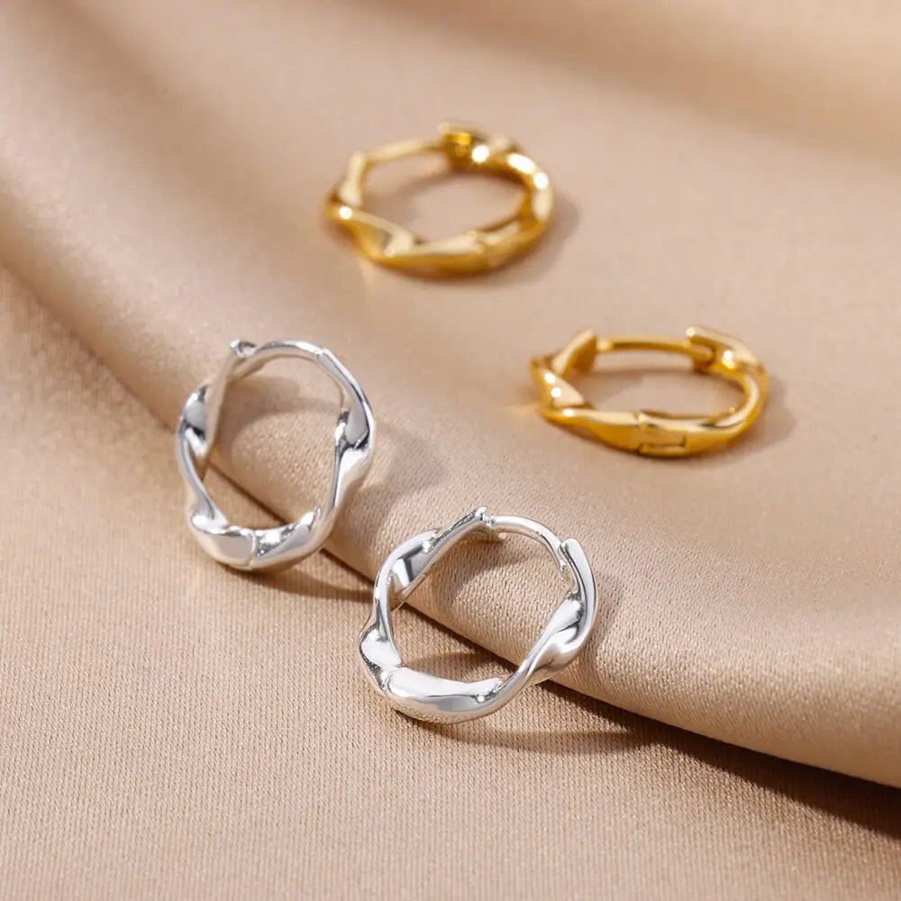 Stainless Steel Vintage Elegant Round Hoop Earrings - LaVie Jewelery