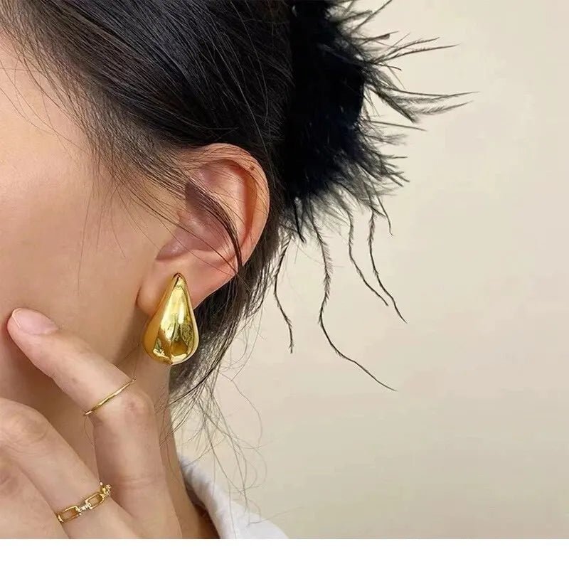 Gold Plated Teardrop Stud Earrings - LaVie Jewelery