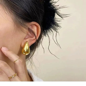 Gold Plated Teardrop Stud Earrings - LaVie Jewelery