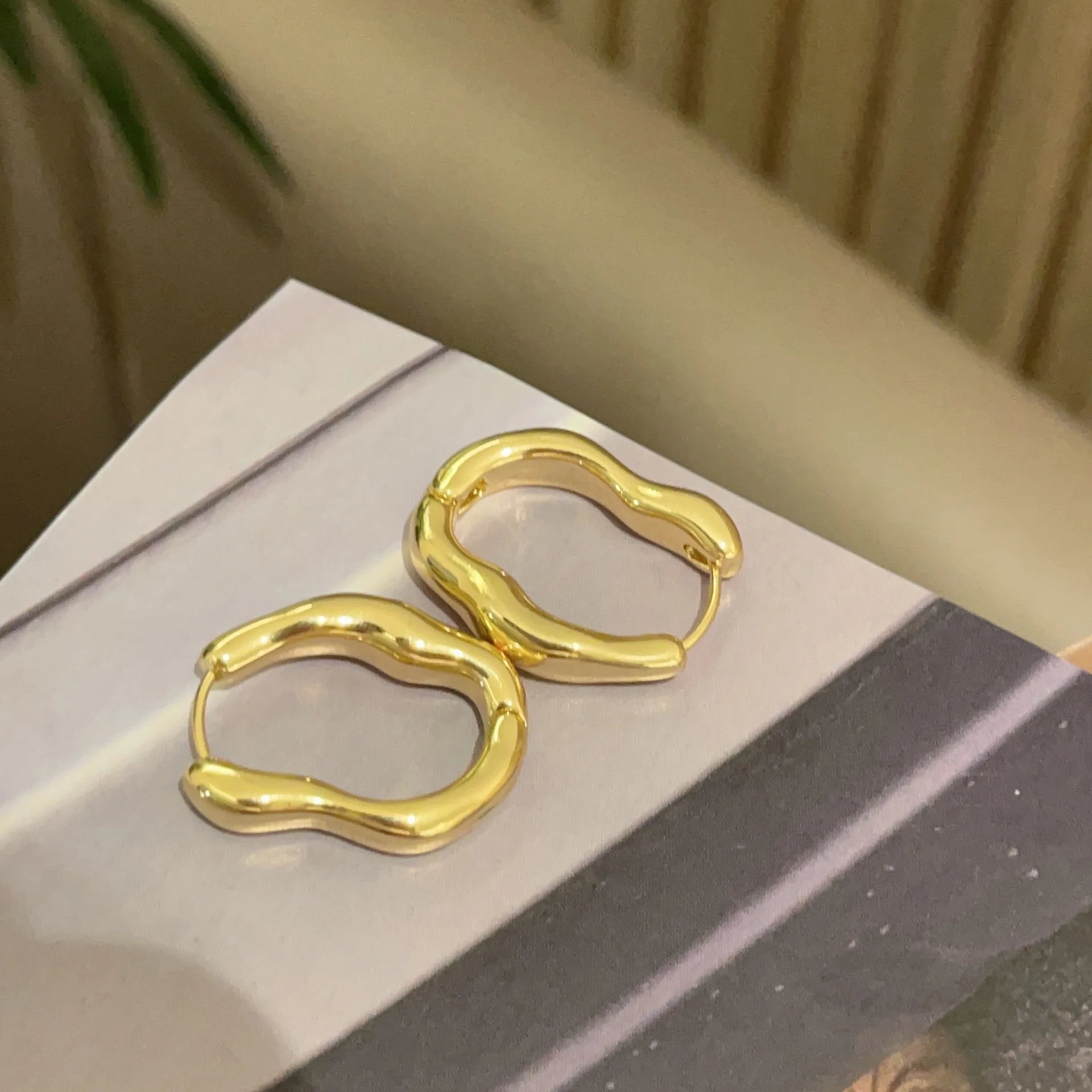 Irregular Oval Hoop Earrings - LaVie Jewelery